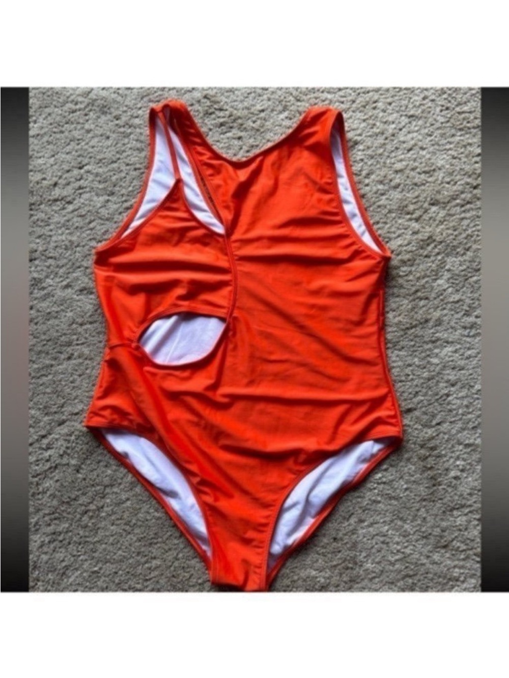 Women’s Plus Size Orange One Piece Swimsuit and Mesh CoverUp Pants